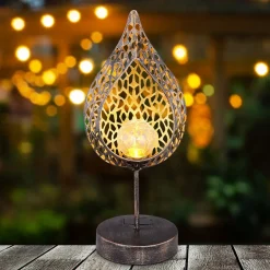 Globo 33528 LED-solcellelampe i bladform| Dekorasjonsbelysning|Terrassebelysning