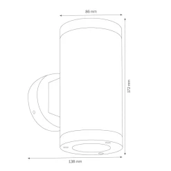 LCD 1060 up/down utendørs vegglampe, grafitt New