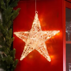 Konstsmide Christmas Akrylstjerne Ingar med fem spisser og LED-lys| Julebelysning|Dekorasjonsbelysning