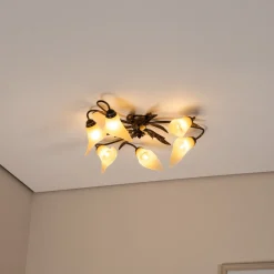 ONLI Alga taklampe, 6 lyskilder, jern, glass, florentinsk Clearance