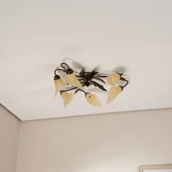 ONLI Alga taklampe, 6 lyskilder, jern, glass, florentinsk Clearance