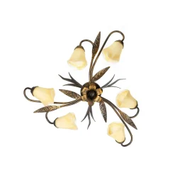 ONLI Alga taklampe, 6 lyskilder, jern, glass, florentinsk Clearance