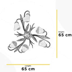ONLI Alga taklampe, 6 lyskilder, jern, glass, florentinsk Clearance