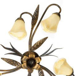 ONLI Alga taklampe, 6 lyskilder, jern, glass, florentinsk Clearance