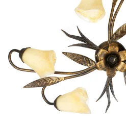 ONLI Alga taklampe, 6 lyskilder, jern, glass, florentinsk Clearance