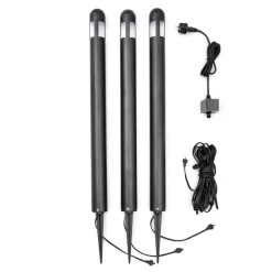 Konstsmide Allsidig sett med 3 LED-lamper for gangstier Amalfi| Kommersiell Utebelysning|Utespotter