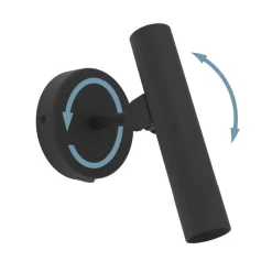 EGLO Almudaina LED-vegglampe, svart Bredde 11 cm, stål Sale