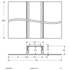 EVN Alu gipsprofil 200 cm med opalt belegg Online