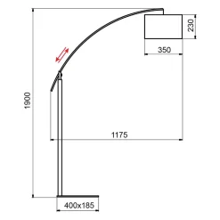 Aluminor Rainbow gulvlampe ibentre/krom