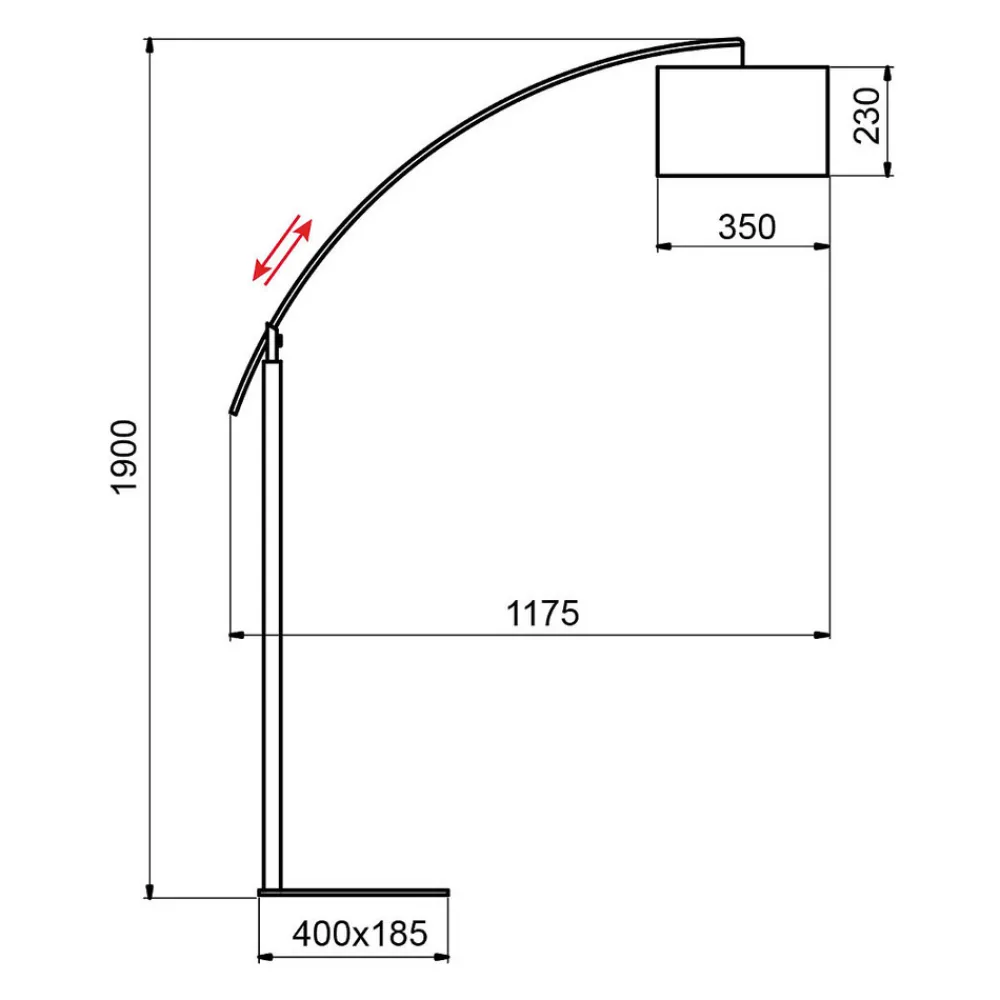 Aluminor Rainbow gulvlampe ibentre/krom