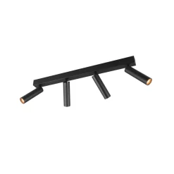 Trio Lighting Ambala LED downlight, 4 lyskilder, svart, metall, CCT, dimbar Clearance