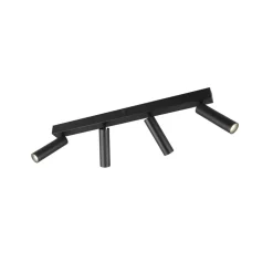 Trio Lighting Ambala LED downlight, 4 lyskilder, svart, metall, CCT, dimbar Clearance