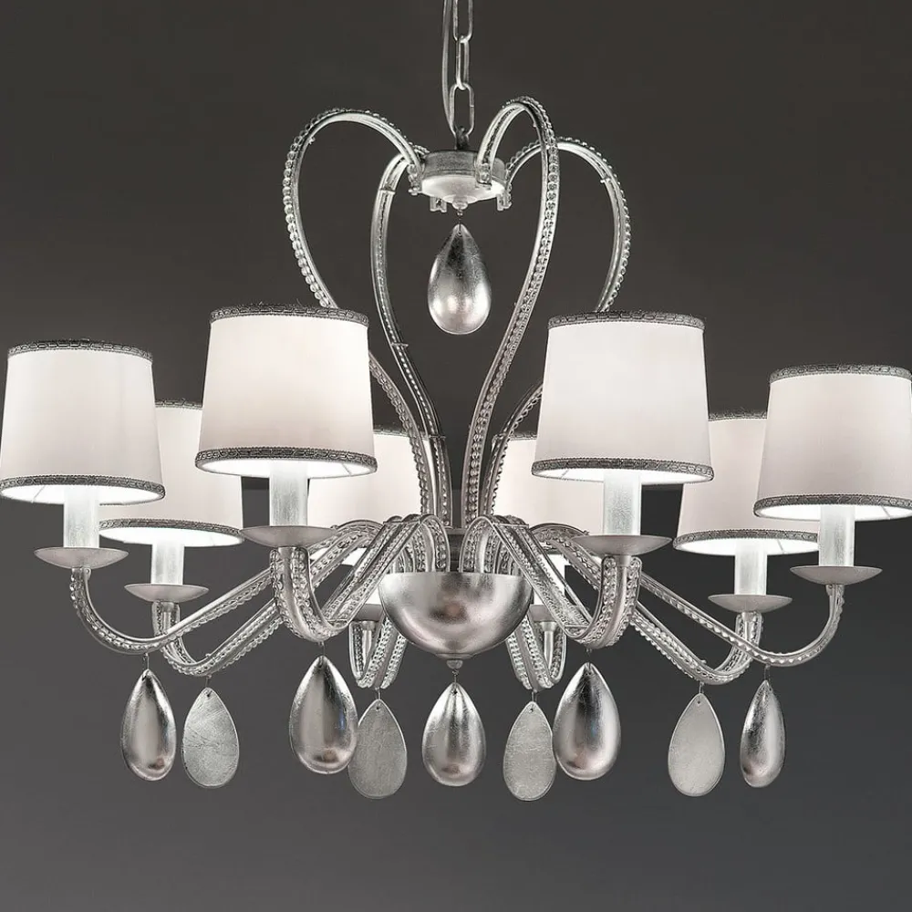 Masiero Anouk lysekrone 8 lyskilder sølv| Lysekroner