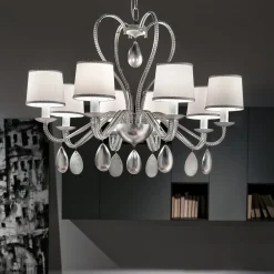 Masiero Anouk lysekrone 8 lyskilder sølv| Lysekroner