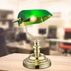 Globo Antikk bordlampe, messing/grønn, høyde 36 cm, metall| Kontorbelysning|Bordlamper