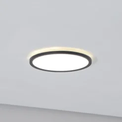 TK Lighting Aqua LED-panel, Ø 30 cm, svart, metall/plast, CCT dimbar| Kontorbelysning