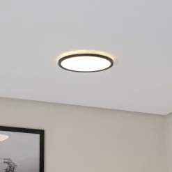 TK Lighting Aqua LED-panel, Ø 30 cm, svart, metall/plast, CCT dimbar| Kontorbelysning