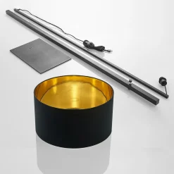 Arcchio buelampe Mossa, 200 cm, svart-gull, tekstil Sale