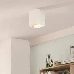 Arcchio downlight Jolina, kantet, hvit, 13 cm, metall| Kontorbelysning