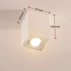 Arcchio downlight Jolina, kantet, hvit, 13 cm, metall| Kontorbelysning