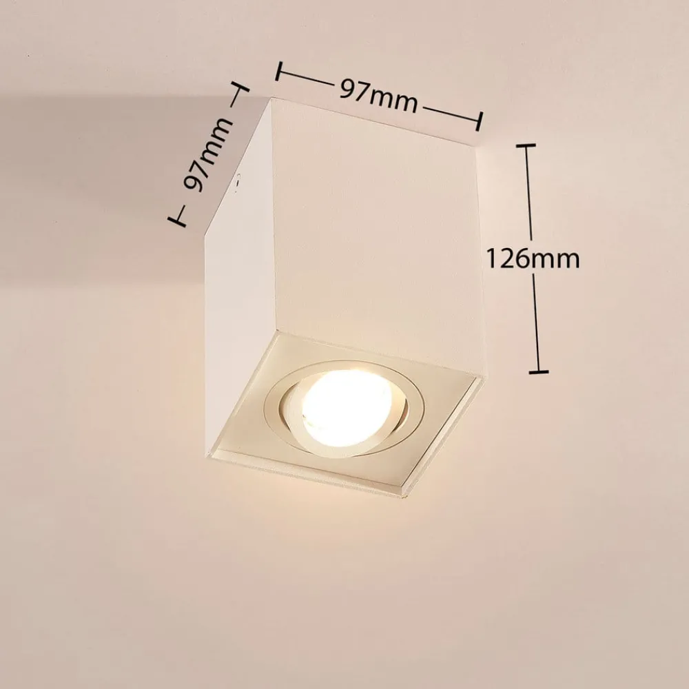 Arcchio downlight Jolina, kantet, hvit, 13 cm, metall| Kontorbelysning