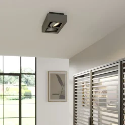 Arcchio downlight Ronka, 34 cm, 2 lyskilder, grå, GU10| Design- Og Hotellbelysning