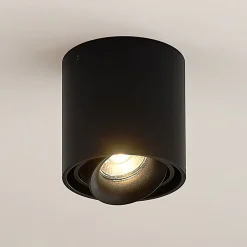 Arcchio downlight Walza, svart, metall, Ø 9,3 cm, GU10| Spotter I Tak|Taklamper