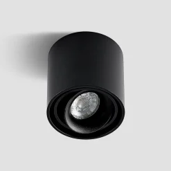 Arcchio downlight Walza, svart, metall, Ø 9,3 cm, GU10| Spotter I Tak|Taklamper