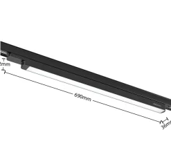 Arcchio Harlow LED-skinnelampe, svart, 69 cm, 4 000 K Hot