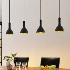 Arcchio hengelampe Cosmina, 4 lyskilder, lengde 120 cm, svart Discount