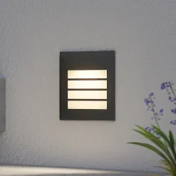 Arcchio LED innfelt vegglampe Zamo, lamell, svart, IP65| Kommersiell Utebelysning