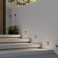 Arcchio LED innfelt vegglampe Zamo, lamell, svart, IP65| Kommersiell Utebelysning