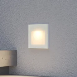 Arcchio LED innfelt vegglampe Zamo, hvit, 11 cm, metall, IP65| Kommersiell Utebelysning|Led-Utendørs