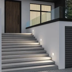 Arcchio LED innfelt vegglampe Zamo, hvit, 11 cm, metall, IP65| Kommersiell Utebelysning|Led-Utendørs