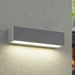 Arcchio LED utendørs vegglampe Lengo, CCT, 25 cm, 1-lys, grå| Kommersiell Utebelysning|Led-Utendørs