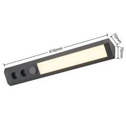 Arcchio LED-benkbelysning Ovano, 62 cm, svart, aluminium Online