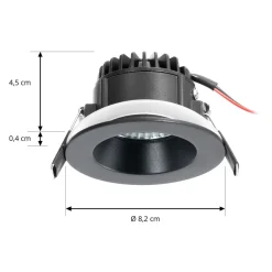 Arcchio LED-downlight Aryx, svart, 2700K| Butikkbelysning