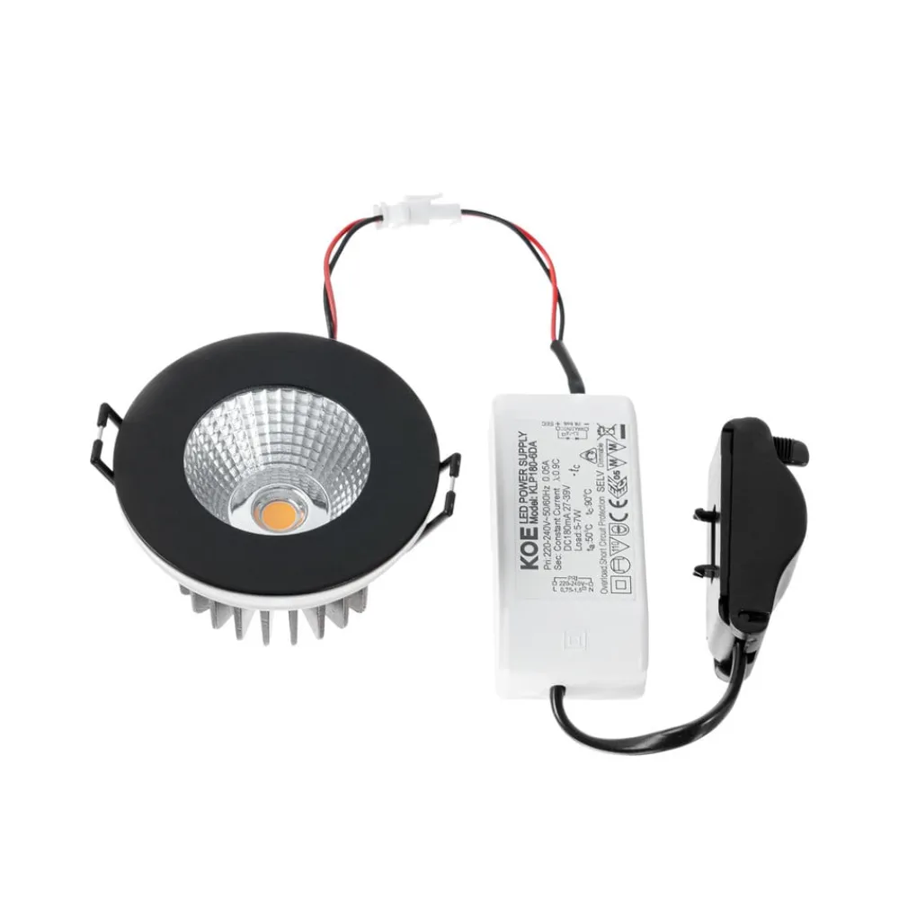 Arcchio LED-downlight Lirin, svart, 2700K| Butikkbelysning