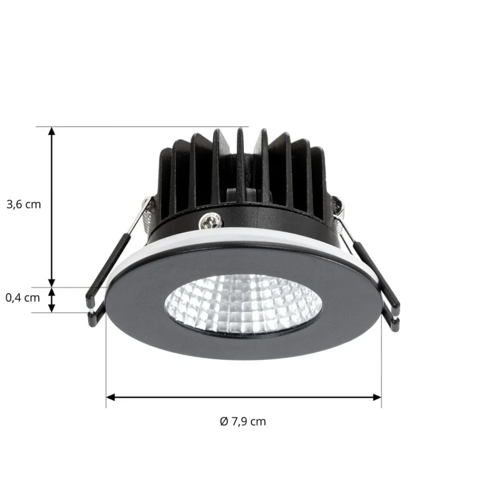 Arcchio LED-downlight Lirin, svart, 2700K| Butikkbelysning