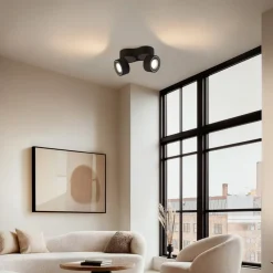 Arcchio LED-downlight Rotari, 1960lm, 2 lyskilder, svart| Led-Innendørs