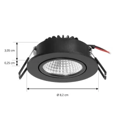 Arcchio LED-downlight Zarik, svart, 4 000 K| Butikkbelysning|Kontorbelysning