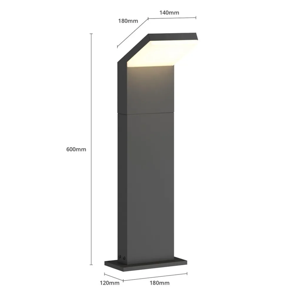 Arcchio LED-gatelampe Yolena, 60 cm, antrasitt, aluminium| Kommersiell Utebelysning|Led-Utendørs