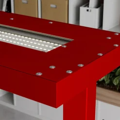 Arcchio LED-gulvlampe Logan Basic, rød, 6 000 lm, dimbar