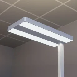 Arcchio LED-gulvlampe Logan Neo, sølv, 8 000 lm, dimbar| Kontorbelysning|Led-Innendørs