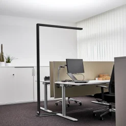 Arcchio LED-gulvlampe til kontor Jolinda, sett med 2, svart, 4 000K Online