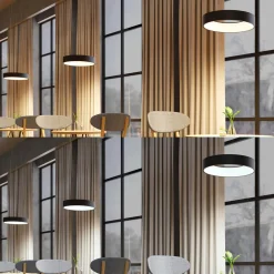 Arcchio LED-hengelampe Aleksi, Ø 45 cm, svart, metall, CCT Outlet