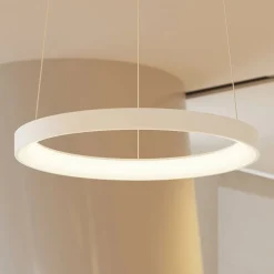 Arcchio LED-hengelampe Vivy, Ø 58 cm, hvit, metall| Butikkbelysning|Led-Innendørs