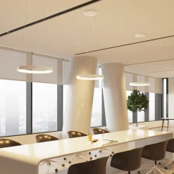 Arcchio LED-hengelampe Vivy, Ø 58 cm, hvit, metall| Butikkbelysning|Led-Innendørs