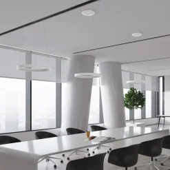 Arcchio LED-hengelampe Vivy, Ø 58 cm, hvit, metall| Butikkbelysning|Led-Innendørs