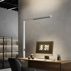 Arcchio LED-klemmelampe Jolinda, hvit, metall, dimbar| Kontorbelysning|Led-Innendørs